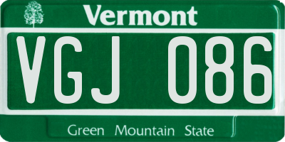 VT license plate VGJ086