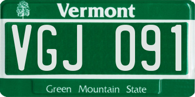 VT license plate VGJ091