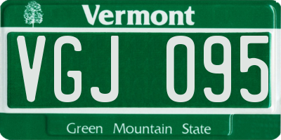 VT license plate VGJ095
