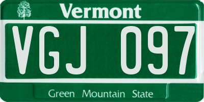 VT license plate VGJ097
