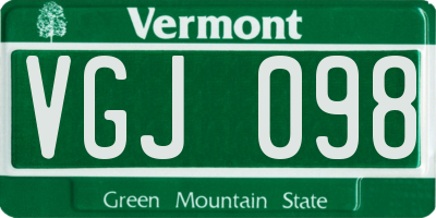 VT license plate VGJ098
