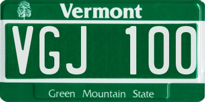VT license plate VGJ100