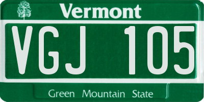 VT license plate VGJ105