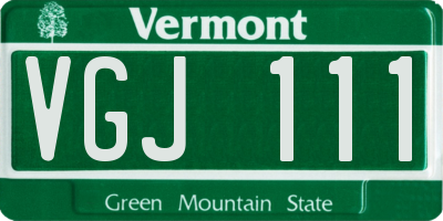 VT license plate VGJ111