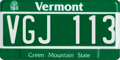 VT license plate VGJ113