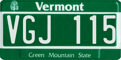 VT license plate VGJ115