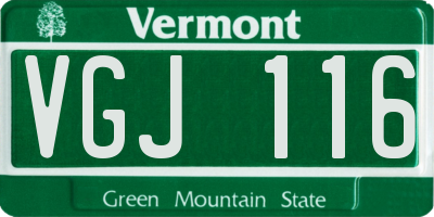 VT license plate VGJ116
