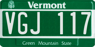 VT license plate VGJ117
