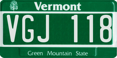 VT license plate VGJ118