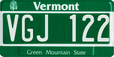 VT license plate VGJ122