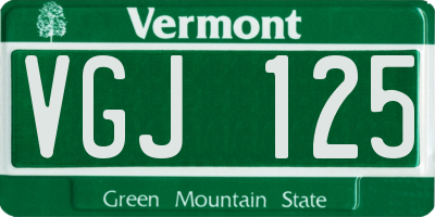 VT license plate VGJ125