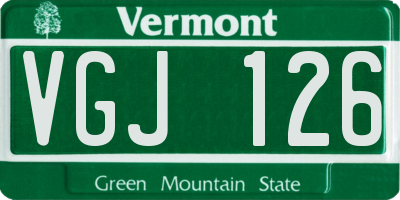 VT license plate VGJ126