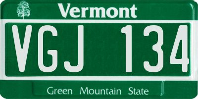 VT license plate VGJ134