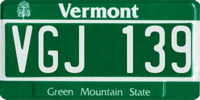 VT license plate VGJ139