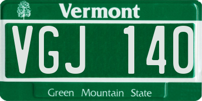 VT license plate VGJ140