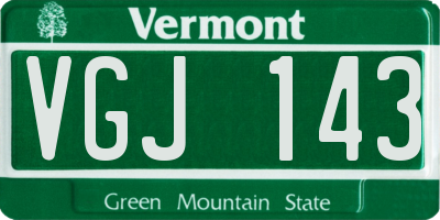 VT license plate VGJ143