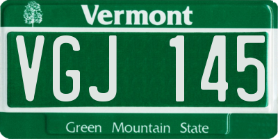 VT license plate VGJ145