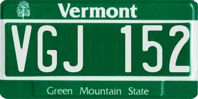 VT license plate VGJ152