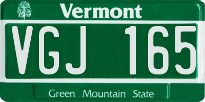 VT license plate VGJ165