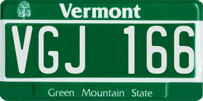 VT license plate VGJ166