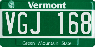 VT license plate VGJ168
