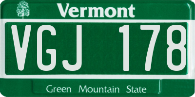 VT license plate VGJ178