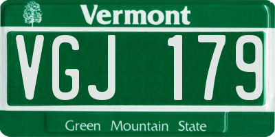 VT license plate VGJ179