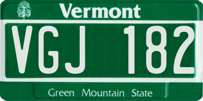 VT license plate VGJ182