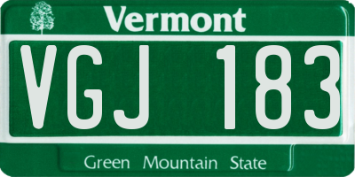 VT license plate VGJ183