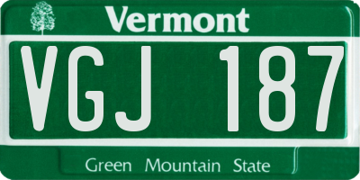 VT license plate VGJ187