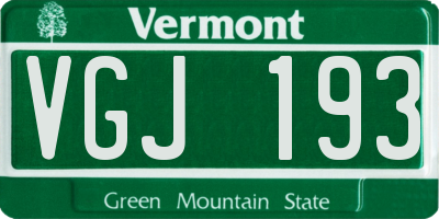 VT license plate VGJ193