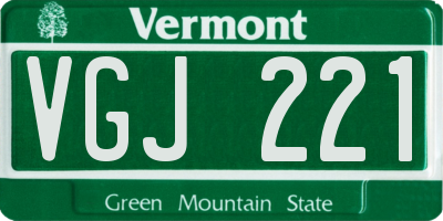 VT license plate VGJ221