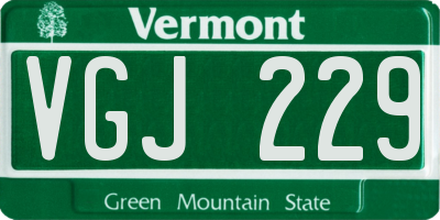 VT license plate VGJ229