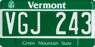 VT license plate VGJ243