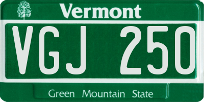 VT license plate VGJ250