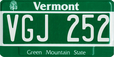 VT license plate VGJ252