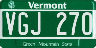 VT license plate VGJ270