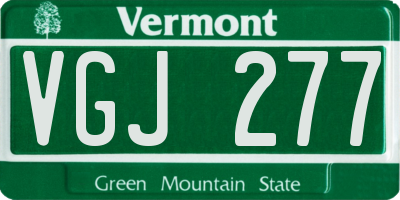 VT license plate VGJ277