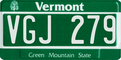 VT license plate VGJ279