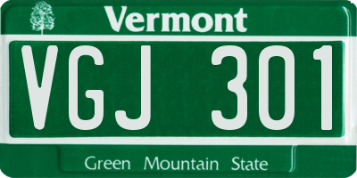 VT license plate VGJ301