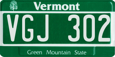 VT license plate VGJ302