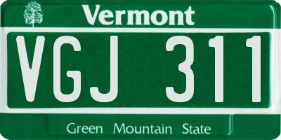 VT license plate VGJ311