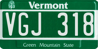 VT license plate VGJ318