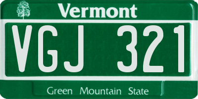 VT license plate VGJ321