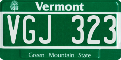 VT license plate VGJ323