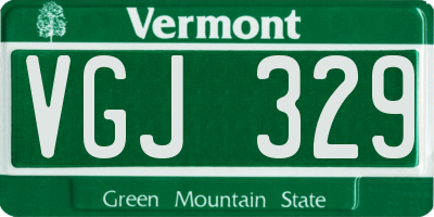 VT license plate VGJ329