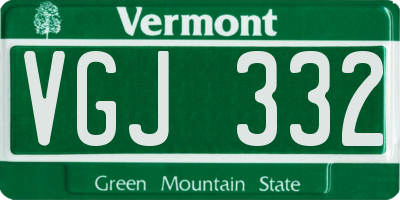VT license plate VGJ332
