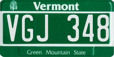 VT license plate VGJ348