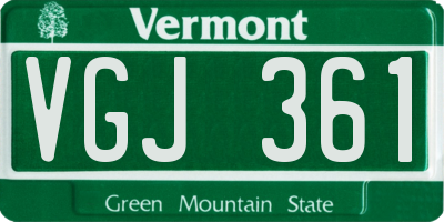 VT license plate VGJ361
