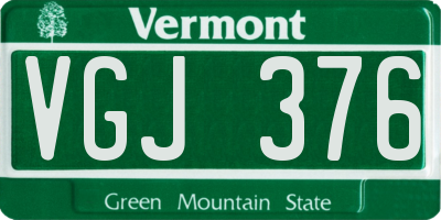 VT license plate VGJ376